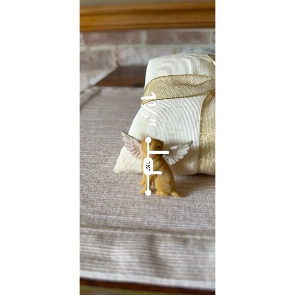 Vintage Angel Dog Canine Brooch  Pin With Wings Golden Accents Memorial - Picture 13 of 13